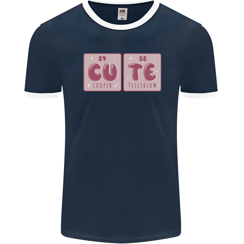 Cute Funny Periodic Table Mens Ringer T-Shirt FotL Navy Blue/White