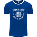 Technically the Glass is Always Full Science Funny Mens Ringer T-Shirt FotL Royal Blue/White