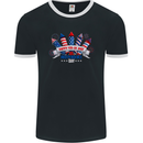 Happy 4th of July Fireworks Independence Day Mens Ringer T-Shirt FotL Black/White