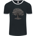 Oak Tree Mens Ringer T-Shirt FotL Black/White