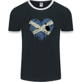 Love Flag Scotland Scottish Football Rugby Mens Ringer T-Shirt FotL Black/White