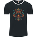 Aztec Skull Mexico Mens Ringer T-Shirt FotL Black/White