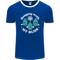 Funny Weed Hanging With My Buds Cannabis Mens Ringer T-Shirt FotL Royal Blue/White