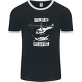 Helicopter Pilot Ill be in My Office Mens Ringer T-Shirt FotL Black/White