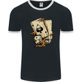 Skull Ace of Spades Heavy Metal Rock Music Mens Ringer T-Shirt FotL Black/White