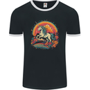 A Unicorn and Fantasy Rainbow Mens Ringer T-Shirt FotL Black/White