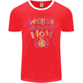 Worlds Okayest Mom Mothers Day Mummy Mens Ringer T-Shirt FotL Red/White