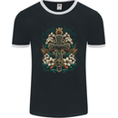 A Celtic Cross Mens Ringer T-Shirt FotL Black/White