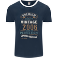 Premium Vintage 17th Birthday 2006 Mens Ringer T-Shirt FotL Navy Blue/White