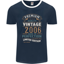 Premium Vintage 17th Birthday 2006 Mens Ringer T-Shirt FotL Navy Blue/White