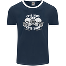 Anti Valentines Singles Day Skull Its Not Me Mens Ringer T-Shirt FotL Navy Blue/White