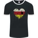 Love Flag North Ossetia Football Mens Ringer T-Shirt FotL Black/White