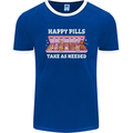 Happy Pills Antidepressants Dogs Mens Ringer T-Shirt FotL Royal Blue/White
