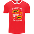 Terrible 30s Funny 30 Year Old Birthday Mens Ringer T-Shirt FotL Red/White
