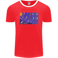 Galaxy Infographic Space Technology Planets Mens Ringer T-Shirt FotL Red/White
