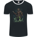 Guan Yu Chinese God of War Fantasy MMA Mens Ringer T-Shirt FotL Black/White