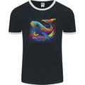 A Colourful Fantasy Whale Mens Ringer T-Shirt FotL Black/White