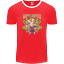 Trippy Easter Magic Mushrooms LSD Mens Ringer T-Shirt FotL Red/White