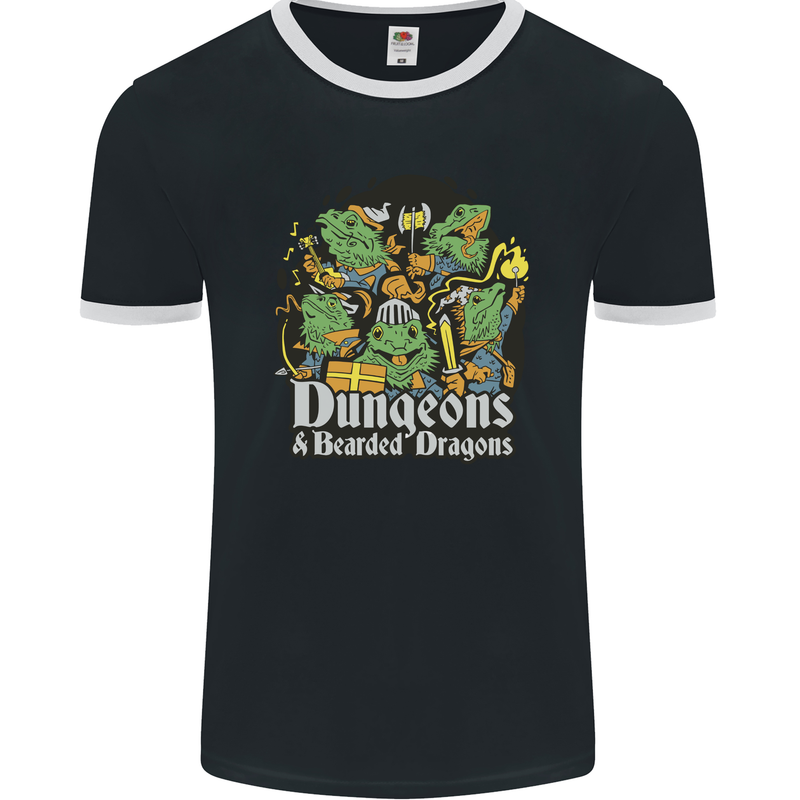 Dungeons & Dragons Role Play Games RPG Mens Ringer T-Shirt FotL Black/White