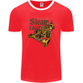 Steampunk Motorsports Racing Car Mens Ringer T-Shirt FotL Red/White