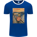 Hipster Scream Painting Mens Ringer T-Shirt FotL Royal Blue/White