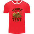 Home is Where My Tent is Funny Camping Mens Ringer T-Shirt Red/White