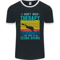 Scuba Diving Therapy Funny Diver Mens Ringer T-Shirt FotL Black/White