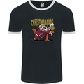 Drunk Santa Funny Christmas Alcohol Beer Xmas Mens Ringer T-Shirt FotL Black/White