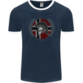 Norway Bodybuilding Flag Gym Training Spartan Mens Ringer T-Shirt FotL Navy Blue/White