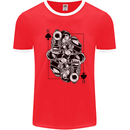 Sniper Card Military Army Special Forces Mens Ringer T-Shirt Red/White