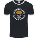 Iron Worker Scull Mens Ringer T-Shirt FotL Black/White