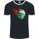 Curled Jordan Flag Jordanian Day Football Mens Ringer T-Shirt FotL Black/White