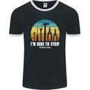 Electrician Here to Strip Funny Sparky Mens Ringer T-Shirt FotL Black/White