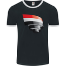 Curled Yemen Flag Yemeni Day Football Mens Ringer T-Shirt FotL Black/White