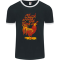 Chicken Cluck Around and Find Out Mens Ringer T-Shirt FotL Black/White