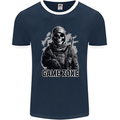 Game Zone Special Forces Video Game Skull Mens Ringer T-Shirt FotL Navy Blue/White