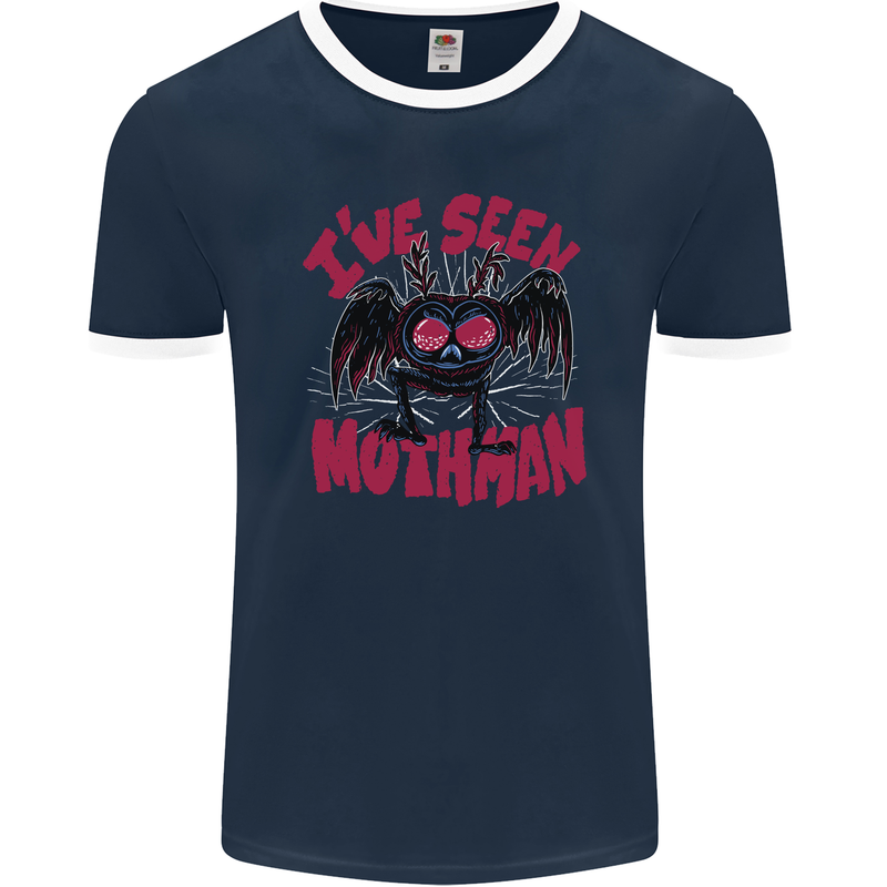 I've Seen Mothman Mens Ringer T-Shirt FotL Navy Blue/White