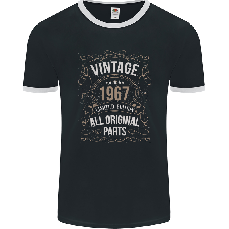 56th Birthday Limited Edition 1967 Mens Ringer T-Shirt FotL Black/White