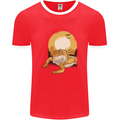 A Bearded Dragon in the Desert Sun Mens Ringer T-Shirt FotL Red/White