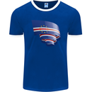 Curled Cape Verde Flag Verdean Day Football Mens Ringer T-Shirt FotL Royal Blue/White
