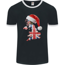 Christmas Great Britain UK Union Jack Flag Xmas Mens Ringer T-Shirt FotL Black/White