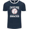 Baseball Im Just Here for the Snacks Mens Ringer T-Shirt FotL Navy Blue/White