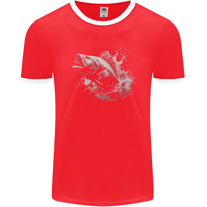 A Carp Fish Mens Ringer T-Shirt FotL Red/White