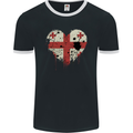 Love Georgia Flag Georgian Day Football Mens Ringer T-Shirt FotL Black/White