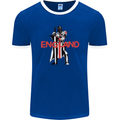 England St Georges Day Knights Templar Flag Mens Ringer T-Shirt FotL Royal Blue/White