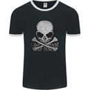 Ride Fast Biker Skull Motorcycle Motorbike Mens Ringer T-Shirt FotL Black/White