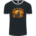 Chase the Horizon Motorcycle Chopper Biker Mens Ringer T-Shirt FotL Black/White