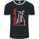 England Born & Bred St Georges Day Mens Ringer T-Shirt FotL Black/White