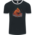 Orange Capybara Mens Ringer T-Shirt FotL Black/White