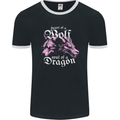 Heart of a Wolf Soul of a Dragon Mens Ringer T-Shirt FotL Black/White